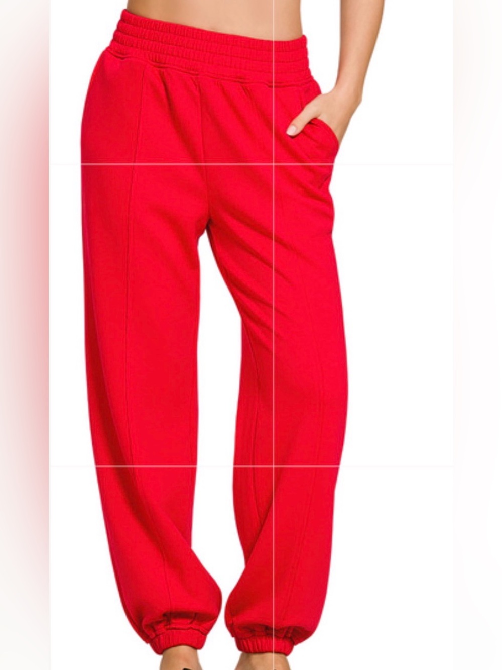 Zenana Outfitters Red Quarter Zip and Jogger Set - Picture 2 of 3